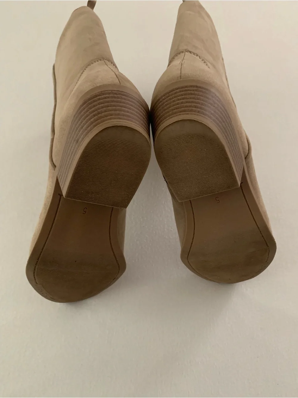 Old Navy Girls Tan Western Boots Embroidered Hearts Mid-Calf Boots Size 5Y